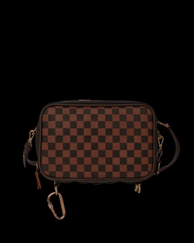 TOILETRIES AKA MONEY BAGS>SPRAYGROUND CHECKMATE ROYALE MESSENGER BRICK BAG
