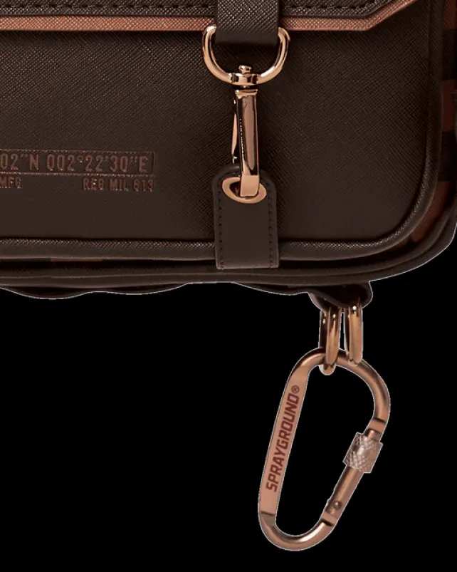 TOILETRIES AKA MONEY BAGS>SPRAYGROUND CHECKMATE ROYALE MESSENGER BRICK BAG