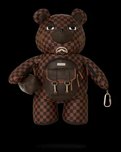 TEDDY BEAR BACKPACKS|BACKPACKS>SPRAYGROUND CHECKMATE ROYALE MONEYBEAR TEDDYBEAR BACKPACK