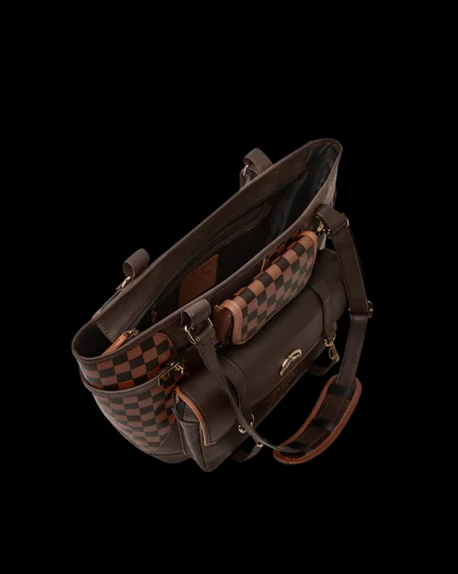 TOTES|HANDBAGS>SPRAYGROUND CHECKMATE ROYALE TOTE