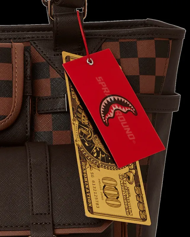 TOTES|HANDBAGS>SPRAYGROUND CHECKMATE ROYALE TOTE