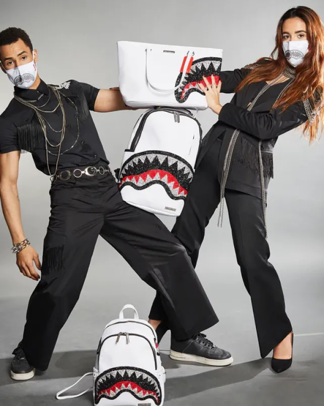 BACKPACKS>SPRAYGROUND CLEARCUT DLX BACKPACK (WHITE)