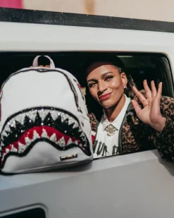 SAVAGES|BACKPACKS>SPRAYGROUND CLEARCUT SAVAGE BACKPACK (WHITE)
