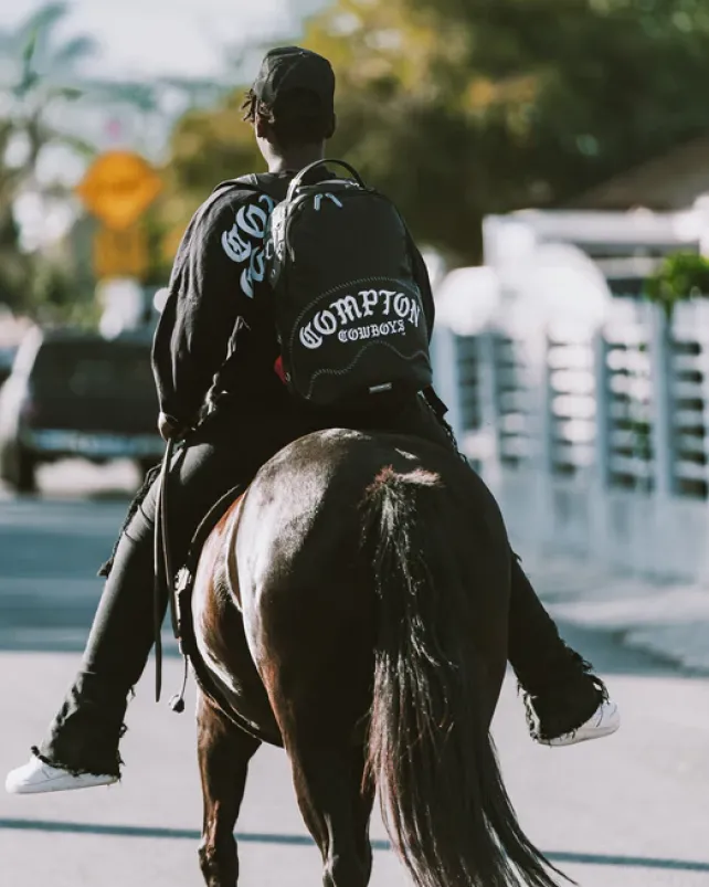 BACKPACKS>SPRAYGROUND COMPTON COWBOYS WELCOME TO MY CITY BACKPACK
