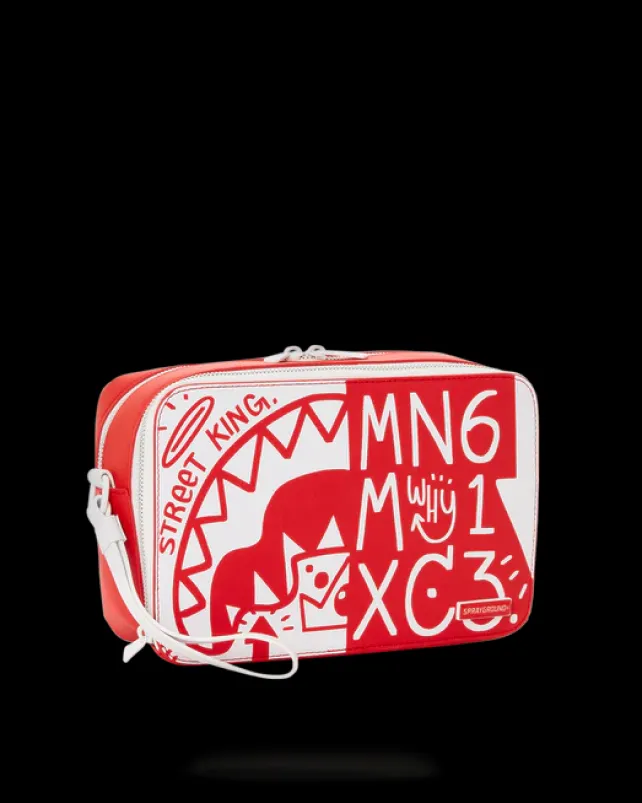 TOILETRIES AKA MONEY BAGS>SPRAYGROUND DANGER DANGER TOILETRY BAG