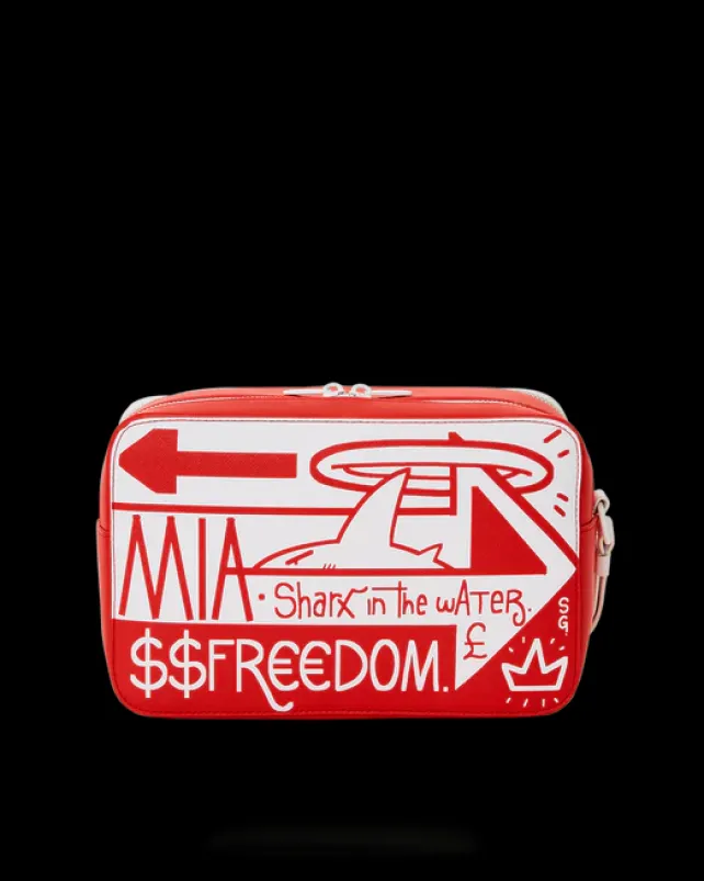 TOILETRIES AKA MONEY BAGS>SPRAYGROUND DANGER DANGER TOILETRY BAG