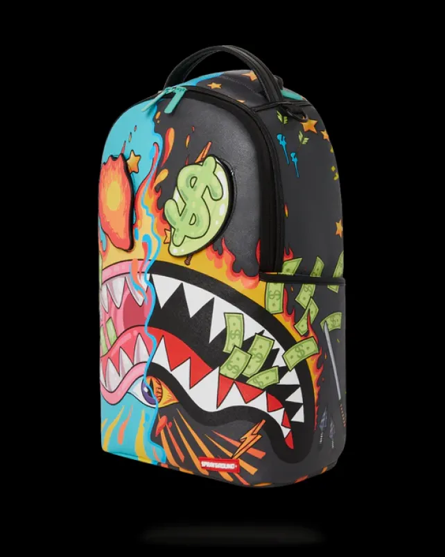 BACKPACKS>SPRAYGROUND DAZED u0026 SHARK DOUBLE LIFE (WITH REMOVABLE EYE PATCHES)