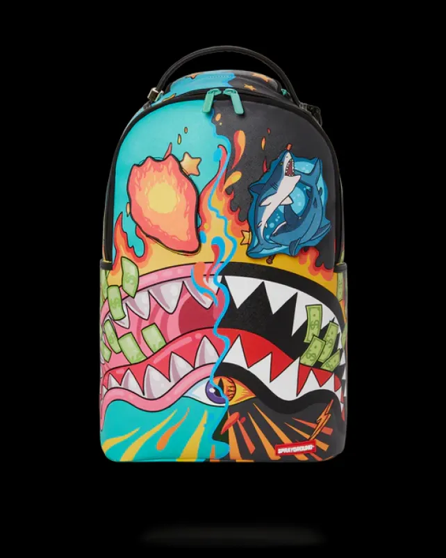 BACKPACKS>SPRAYGROUND DAZED u0026 SHARK DOUBLE LIFE (WITH REMOVABLE EYE PATCHES)