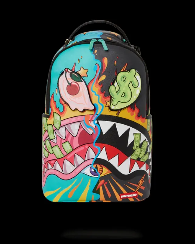 BACKPACKS>SPRAYGROUND DAZED u0026 SHARK DOUBLE LIFE (WITH REMOVABLE EYE PATCHES)