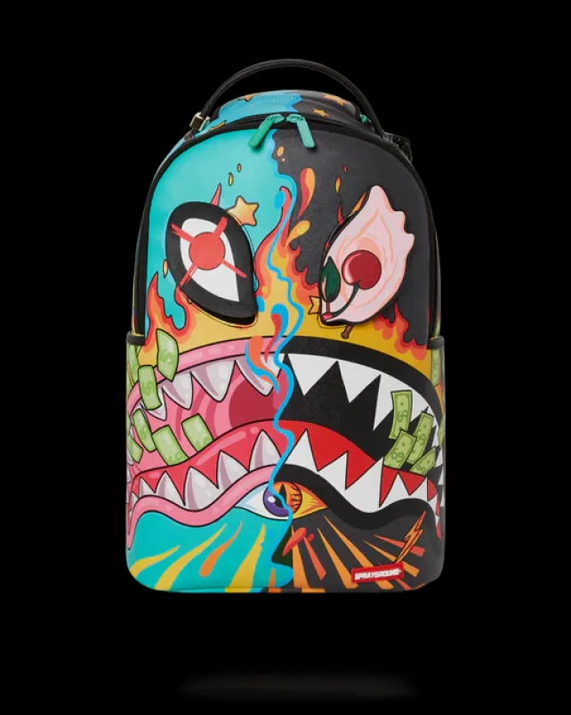 BACKPACKS>SPRAYGROUND DAZED u0026 SHARK DOUBLE LIFE (WITH REMOVABLE EYE PATCHES)