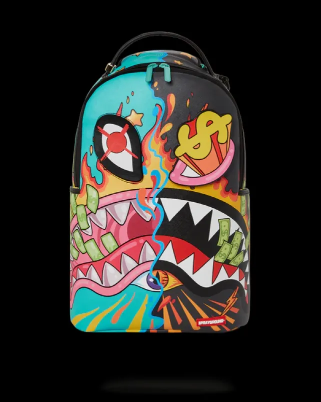 BACKPACKS>SPRAYGROUND DAZED u0026 SHARK DOUBLE LIFE (WITH REMOVABLE EYE PATCHES)