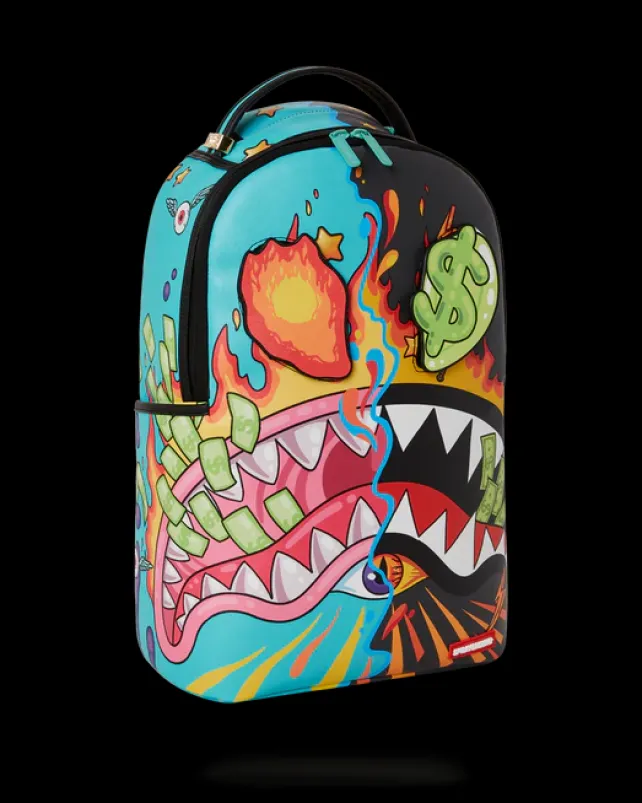 BACKPACKS>SPRAYGROUND DAZED u0026 SHARK DOUBLE LIFE (WITH REMOVABLE EYE PATCHES)