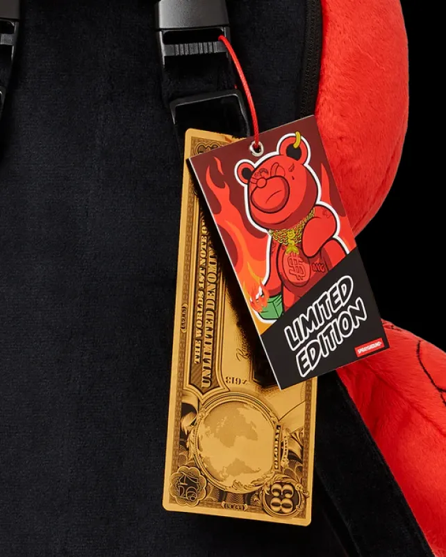 TEDDY BEAR BACKPACKS|BACKPACKS>SPRAYGROUND DIABLO PLUSH TEDDYBEAR BACKPACK