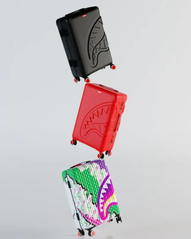 CARRY-ON LUGGAGE>SPRAYGROUND DREAMY TECHNICOLOR SHARKNAUTICS HARDSHELL CARRY-ON LUGGAGE