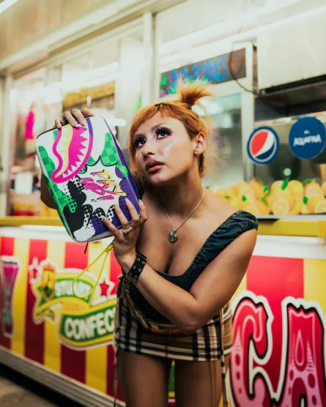 TOILETRIES AKA MONEY BAGS>SPRAYGROUND DREAMY TECHNICOLOR TOILETRY BAG