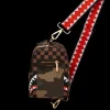 SLINGS|CROSSBODYS>SPRAYGROUND EXTERIOR GOLD ZIP POCKET SHARKS IN PARIS BACKPACK SLING
