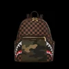 SAVAGES|BACKPACKS>SPRAYGROUND EXTERIOR GOLD ZIP POCKET SHARKS IN PARIS SAVAGE BACKPACK