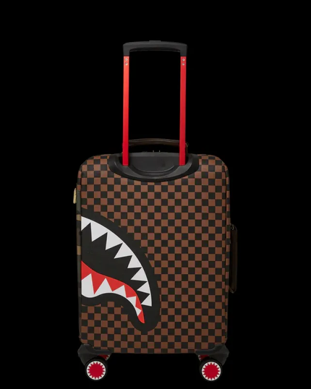 CARRY-ON LUGGAGE>SPRAYGROUND EXTERIOR GOLD ZIP POCKET SHARKS IN PARIS JETSETTER CARRY-ON LUGGAGE