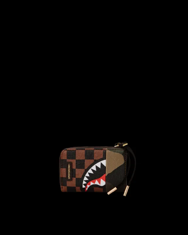 WALLETS>SPRAYGROUND EXTERIOR GOLD ZIP POCKET SHARKS IN PARIS WALLET