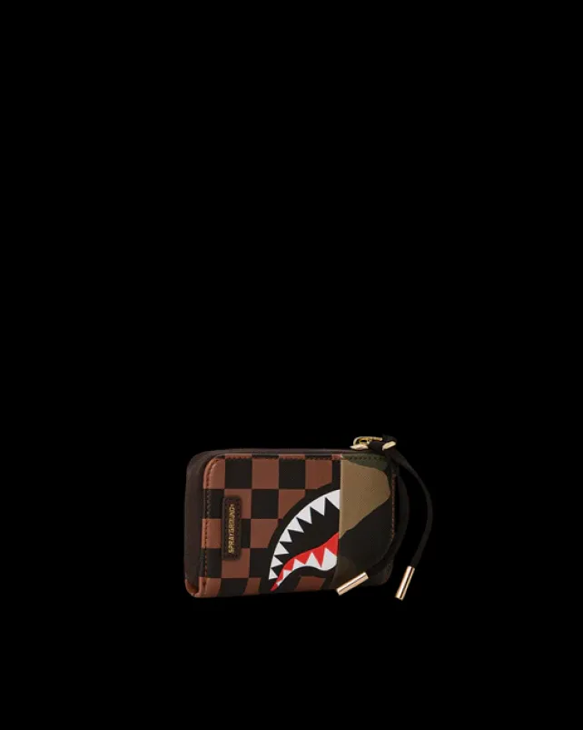 WALLETS>SPRAYGROUND EXTERIOR GOLD ZIP POCKET SHARKS IN PARIS WALLET