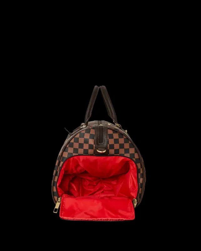 DUFFLES>SPRAYGROUND EXTERIOR GOLD ZIP POCKET SHARKS IN PARIS DUFFLE