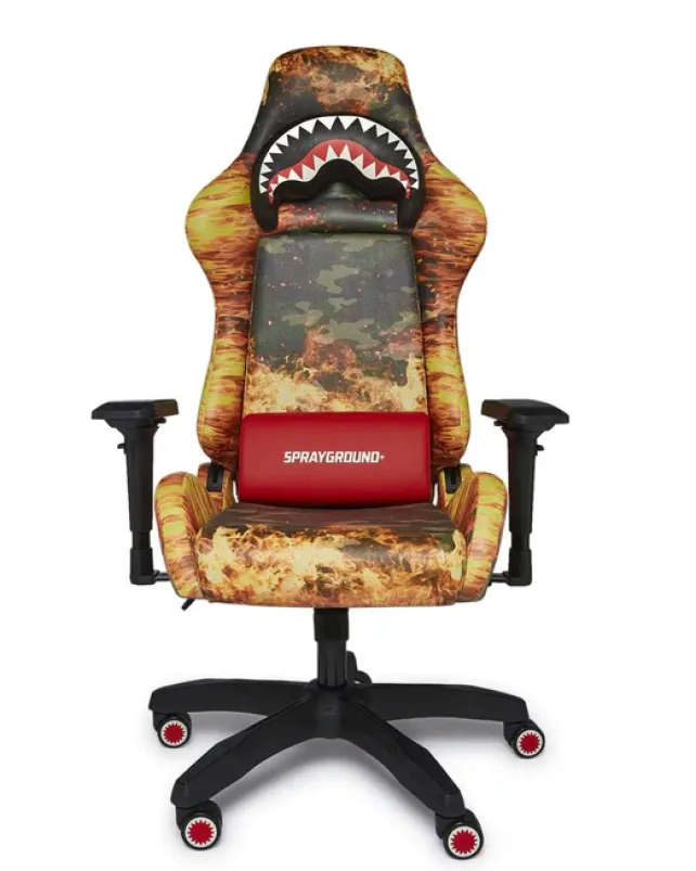 GAMING CHAIRS>SPRAYGROUND FIRE CAMO GAMING CHAIR - SUPER RARE