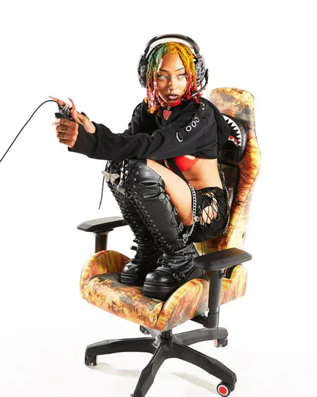GAMING CHAIRS>SPRAYGROUND FIRE CAMO GAMING CHAIR - SUPER RARE