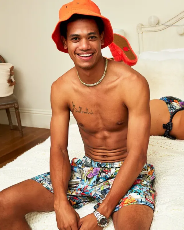 SWIMWEAR>SPRAYGROUND FLORAL MONEY SHOTO SWIM TRUNKS