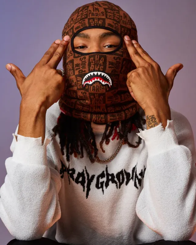SKI MASKS|COLD WEATHER GEAR>SPRAYGROUND FRENZY SHARK SKI MASK
