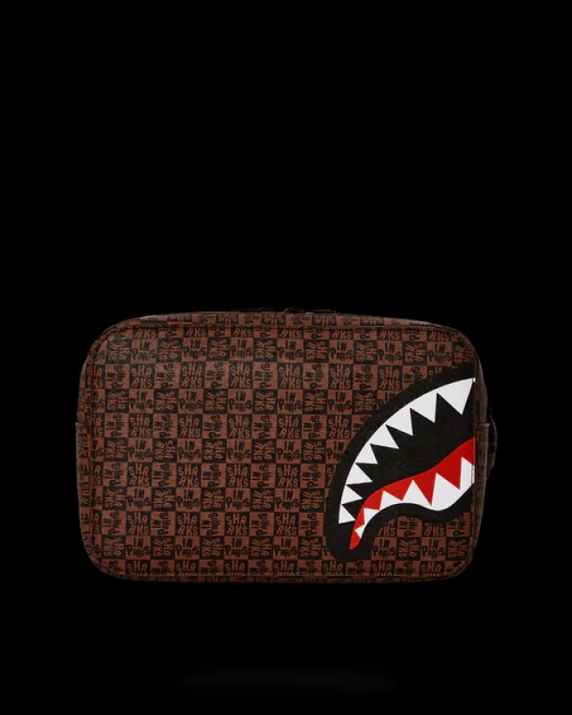 TOILETRIES AKA MONEY BAGS>SPRAYGROUND FRENZY SHARKS TOILETRY BAG