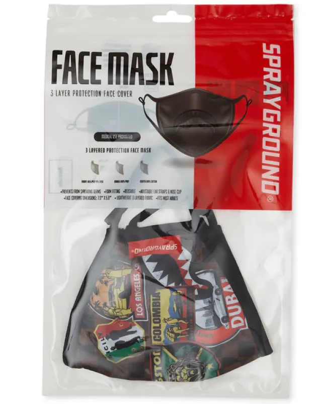FACE MASKS>SPRAYGROUND GLOBAL MOGUL FACE MASK