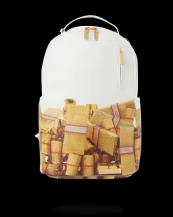 BACKPACKS>SPRAYGROUND GOLD MONEY BRICKS DLXV BACKPACK