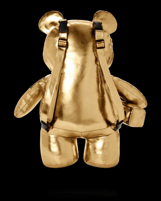 TEDDY BEAR BACKPACKS|BACKPACKS>SPRAYGROUND GOLD RUSH MONEYBEAR TEDDYBEAR BACKPACK