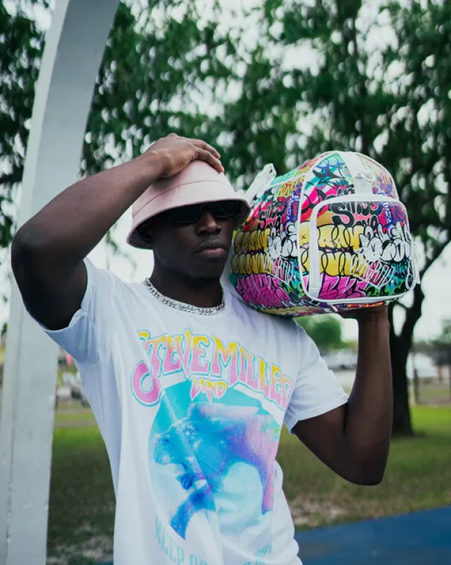DUFFLES>SPRAYGROUND HALF GRAFF DUFFLE