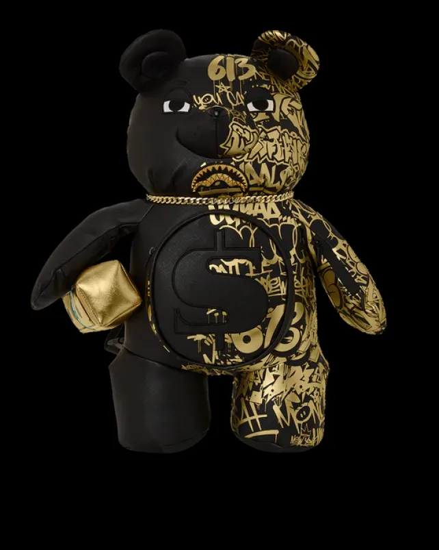 TEDDY BEAR BACKPACKS|BACKPACKS>SPRAYGROUND HALF GRAFF GLIDE MONEYBEAR TEDDYBEAR BACKPACK