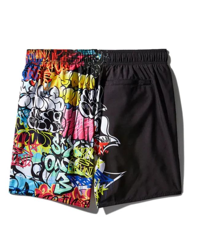 SWIMWEAR>SPRAYGROUND HALF GRAFF SHOTO SWIM TRUNKS