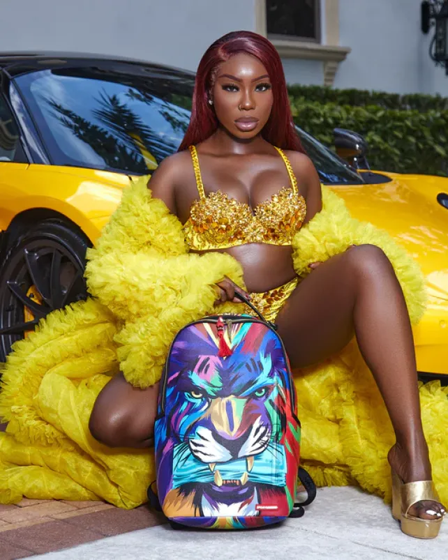 BACKPACKS>SPRAYGROUND HEAR MY ROAR A.i.6 SANDFLOWER COLLAB BACKPACK (DLXV)
