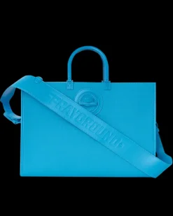 TOTES|HANDBAGS>SPRAYGROUND HEAVY METAL SHARK BLUE TORTUGA TOTE