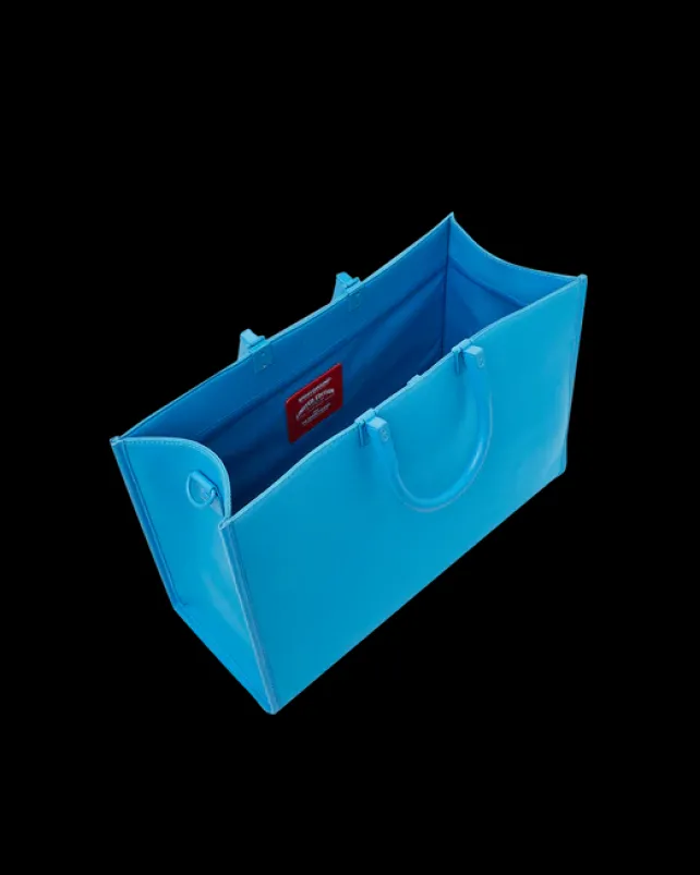 TOTES|HANDBAGS>SPRAYGROUND HEAVY METAL SHARK BLUE TORTUGA TOTE