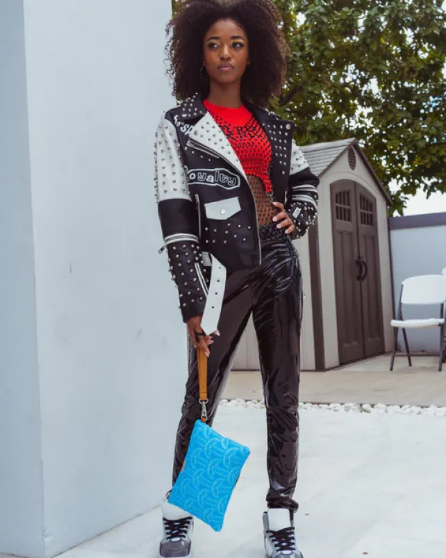 CROSSOVER CLUTCHES>SPRAYGROUND ILLUCHAINS TURQ CROSSOVER CLUTCH