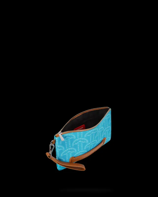 CROSSOVER CLUTCHES>SPRAYGROUND ILLUCHAINS TURQ CROSSOVER CLUTCH