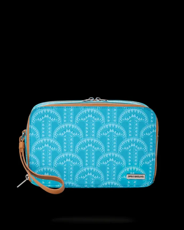 TOILETRIES AKA MONEY BAGS>SPRAYGROUND ILLUCHAINS TURQ TOILETRY BAG