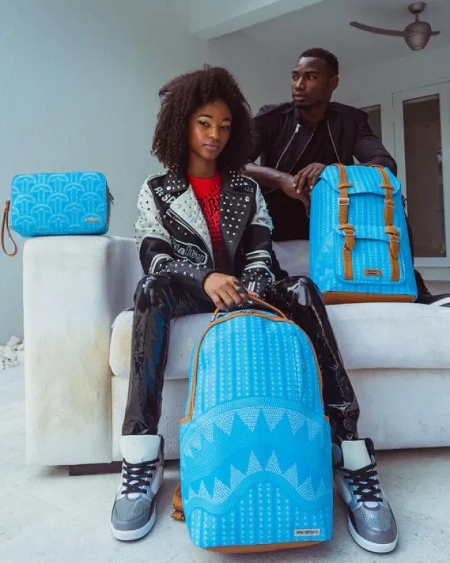 TOILETRIES AKA MONEY BAGS>SPRAYGROUND ILLUCHAINS TURQ TOILETRY BAG