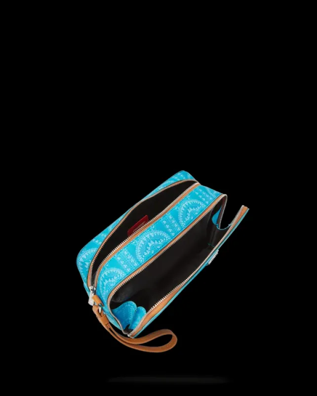 TOILETRIES AKA MONEY BAGS>SPRAYGROUND ILLUCHAINS TURQ TOILETRY BAG