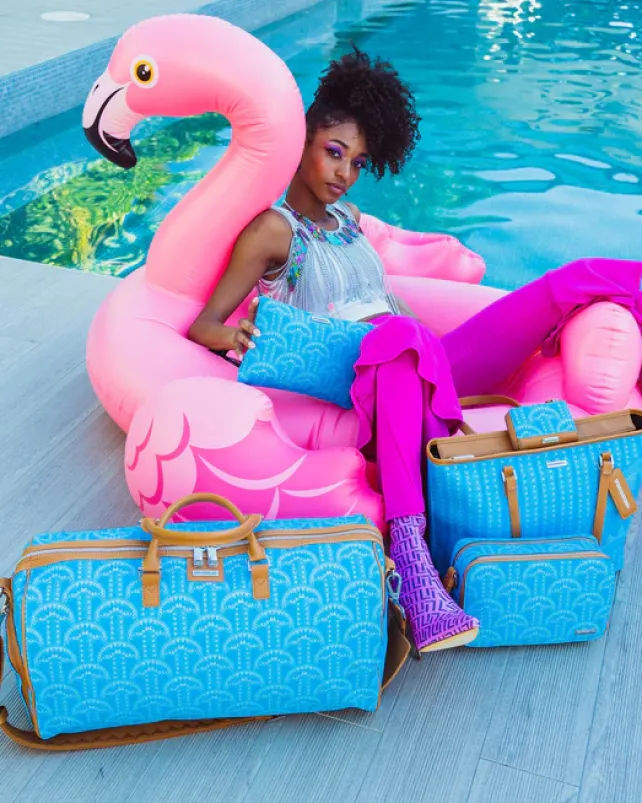 TOTES>SPRAYGROUND ILLUCHAINS TURQ TOTE