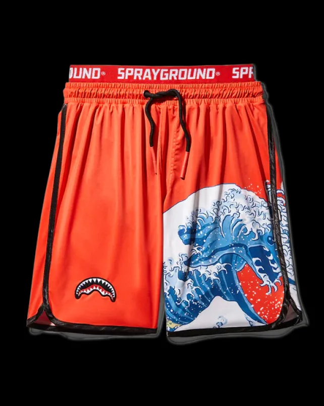 SWIMWEAR>SPRAYGROUND JAPAN WAVE CORTO SWIM TRUNKS (RED)