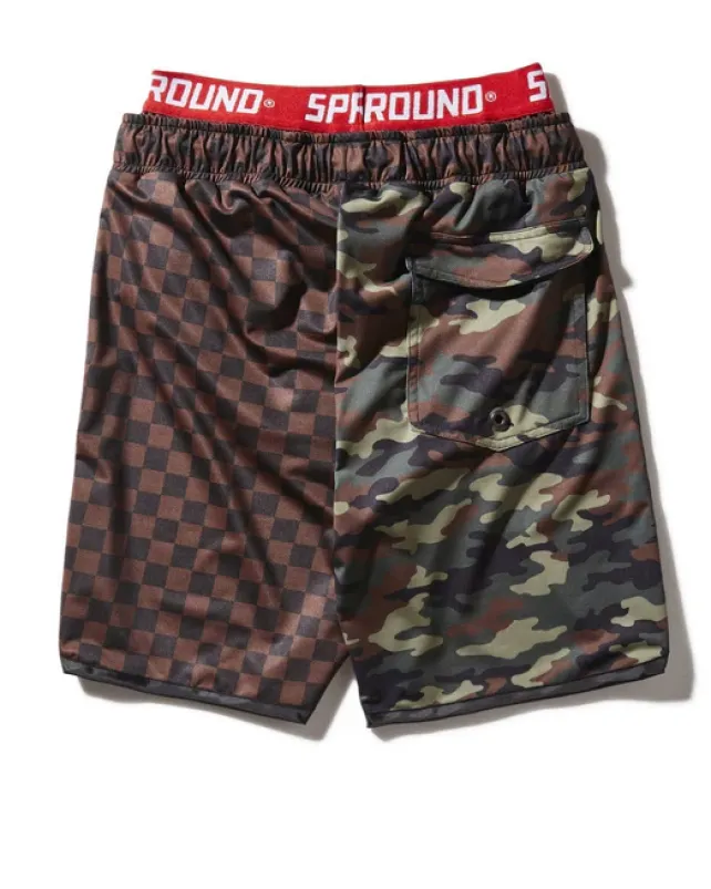 SWIMWEAR>SPRAYGROUND KIDS CHECKS u0026 CAMO SWIM TRUNKS