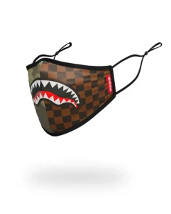 FACE MASKS>SPRAYGROUND KIDS FORM FITTING MASK: CHECKS u0026 CAMO