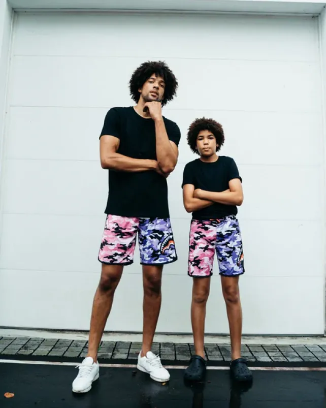 SWIMWEAR>SPRAYGROUND KIDS SPLIT CAMO SWIM TRUNKS