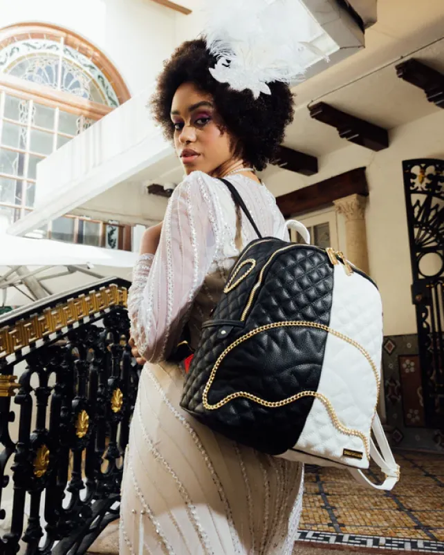 SAVAGES|BACKPACKS>SPRAYGROUND LEVELED UP SPLIT QUILT SHARK SAVAGE BACKPACK